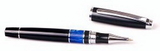 Custom 7803-BLUE - Intrepid Rollerball Pen with Blue Stone Accented Barrell