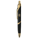 Custom 8601-GD-BLACK - Intriad Triangular Retractable Ballpoint Pen with Rubber Grip - Gold Appointments