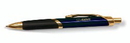 Custom 8601-GD-BLUE - Intriad Triangular Retractable Ballpoint Pen with Rubber Grip - Gold Appointments