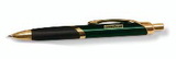 Custom 8601-GD-GREEN - Intriad Triangular Retractable Ballpoint Pen with Rubber Grip - Gold Appointments