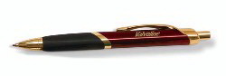 Custom 8601-GD-RED - Intriad Triangular Retractable Ballpoint Pen with Rubber Grip - Gold Appointments