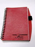 Custom GLNOTE-COLORS-RD - Bonded Leather Note Pad with Pen Holder