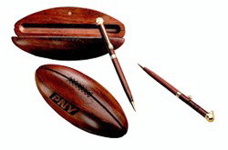 Custom WFB-3701 - Rosewood Pen in Solid Rosewood Football Box