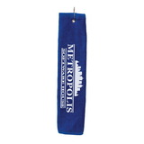 Custom 0648 - Tri - Fold Golf Towel, with A Silver Ring and Grommet for Hanging