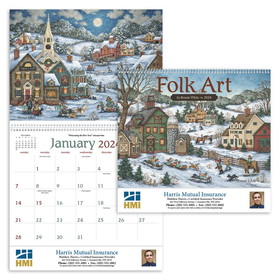 Custom Triumph Calendars 1103 Folk Art Calendar, Digital, 11"w x 10"h Closed, 11"w x 19"h Open