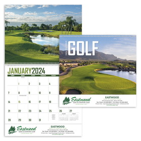 Custom Triumph Calendars 1350 Golf Calendar, Digital, 11"w x 10"h Closed, 11"w x 19"h Open