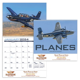 Custom Triumph Calendars 1852 Planes Calendar, Digital, 11"w x 10"h Closed, 11"w x 19"h Open