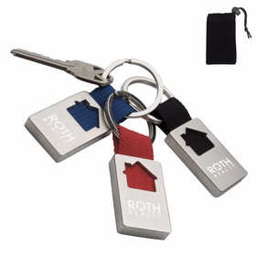 Custom 21052 House Keychain, Zinc Alloy, 3-1/8"w x 1"h x 1/8"d