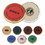 Custom 25226 Lasered Leather Coasters, Brass-Plated Zinc or Zinc Finish, Leather and Cork, Price/each