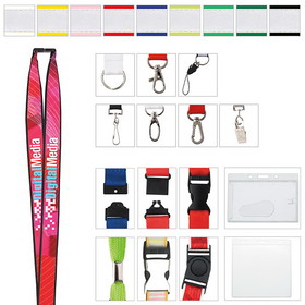 Custom 3/4" Polyester Lanyard with Ribbon (Heat Transfer)