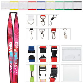 Custom 1" Polyester Lanyard with Ribbon (Heat Transfer)