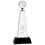 Jaffa Custom 35460 Global Peak, Optical Crystal Award with Frosted Globe on Black Glass Base, Price/each