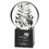 Custom Jaffa 35527 Frosted Swirl Glass Award - Large, Art Glass on Black Base, Price/each