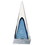 Custom Jaffa 35539 Blue Pyramid Glass Award - Large, Art Glass on Aluminum Base, Price/each