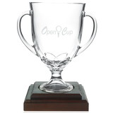 Custom Jaffa 35616 Legacy Trophy Bowl with Wood Base, 24% Lead Crystal Trophy with Wood Base