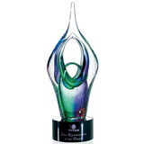 Custom Jaffa 36341 Kara Glass Award, 24% Lead Crystal on Separate Black Base