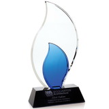 Custom Jaffa 36365 Trailblazer Award, Optical Crystal on Black Glass Base