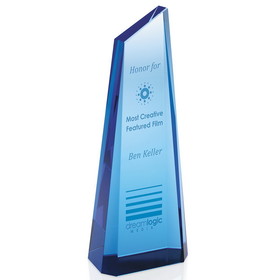 Custom Jaffa 36666 Blue Tower Award, Optical Crystal
