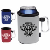 Koozie Custom 45822 Collapsible Can Kooler with Carabiner, Polyester with Foam Backing, Aluminum