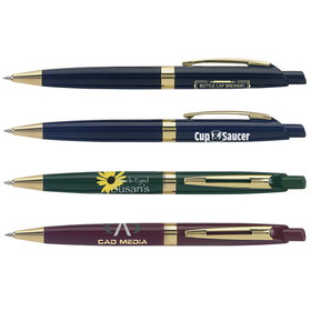 Custom 55258 Rival Gold Pen, Plastic, 5-1/2"l x 7/16" dia.