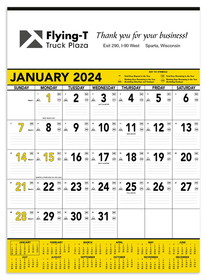 Custom Triumph Calendars 6101 Yellow & Black Contractor's Memo (13-Sheet) Calendar