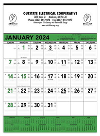 Custom Triumph Calendars 6105 Green & Black Contractor's Memo (13-Sheet) Calendar