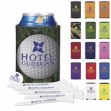 Custom Koozie 61953 Collapsible Golf Tee Kit, Kooler - Polyester with Foam Backing Contents - Vary