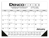 Custom Triumph Calendars 6506 Black & White Desk Pad with Vinyl Corners Calendar, Offset