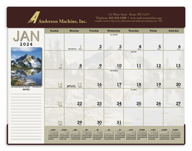 Custom Triumph Calendars 6551 Scenic Desk Pad Calendar, Foil Stamp