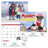 Custom Good Value Calendars 7033 Monkey Mischief - Spiral Calendar, Digital