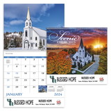 Custom Good Value Calendars 7045 Scenic Churches - Spiral Calendar, Digital