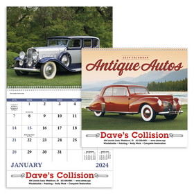 Custom Good Value Calendars 7057 Antique Autos - Spiral Calendar, Digital
