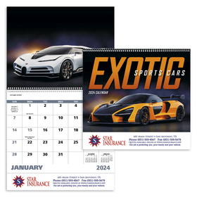 Custom Good Value Calendars 7081 Exotic Sports Cars - Spiral Calendar, Digital