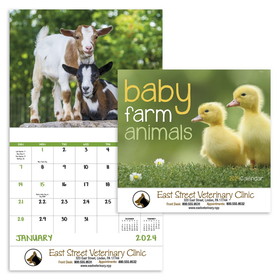 Custom Good Value Calendars 7220 Baby Farm Animals - Stapled Calendar, Offset