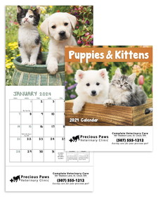 Custom Good Value Calendars 7708 Puppies & Kittens - Mini Calendar, Offset