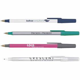 Custom RS - BIC Patented Ventilated Cap Design Round Stic Pen, 15/32"W x 5 29/32"H