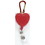 Custom Heart Shape Retractable Badge Holder with Carabiner, 4 1/2" X 1 1/12", Price/each