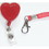 Custom Heart Shape Retractable Badge Holder with Lanyard, 1 1/2" X 1 1/2", Price/each