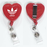 Custom Heart Shape Retractable Badge Holder, 1 1/2