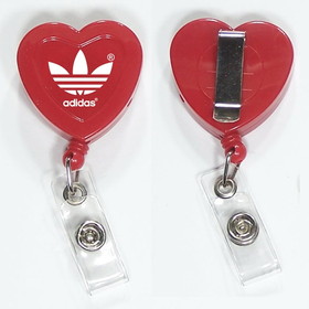 Custom Heart Shape Retractable Badge Holder, 1 1/2" X 1 1/2"