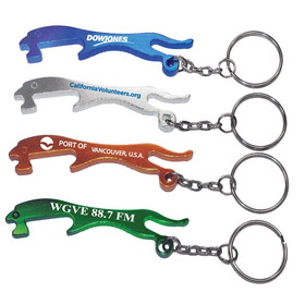 Custom Leopard Shape Bottle Opener Keychain, 3" X 9/16"