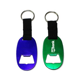 Custom Jumbo Size Oval Bottle Opener Key Chain, 2 11/32" X 1 11/32"