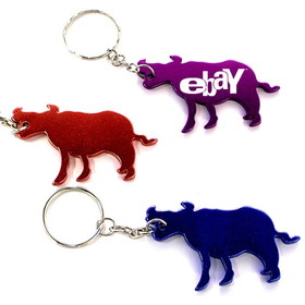 Custom Cow Shape Bottle Opener Key Chain, 2 1/4" X 1 3/8"