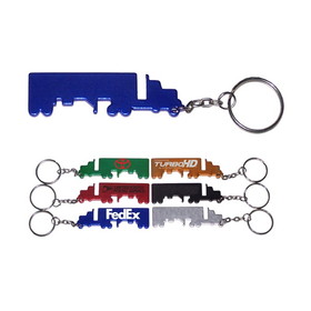 Custom Truck Shape Bottle Opener Keychain, 2 3/4" X 3/4"