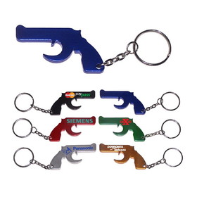 Custom Gun Shape Bottle Opener Keychain, 2 1/4" X 1 1/4"