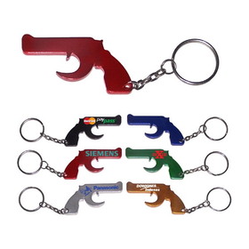 Custom Gun Shape Bottle Opener Keychain, 2 1/4" X 1 1/4"