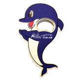 Custom Jumbo Size Dolphin Shape Magnetic Bottle Opener, 2 7/8