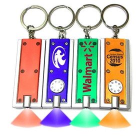 Custom Slim Rectangular Flashlight Swivel Keychain, 2 3/8" X 1" X 1/4"
