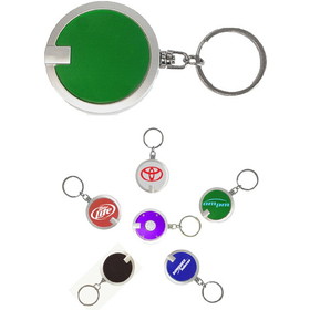 Custom Coaster Shape Round Flashlight Key Chain, 1 1/2"