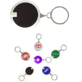 Custom Coaster Shape Round Flashlight Key Chain, 1 1/2